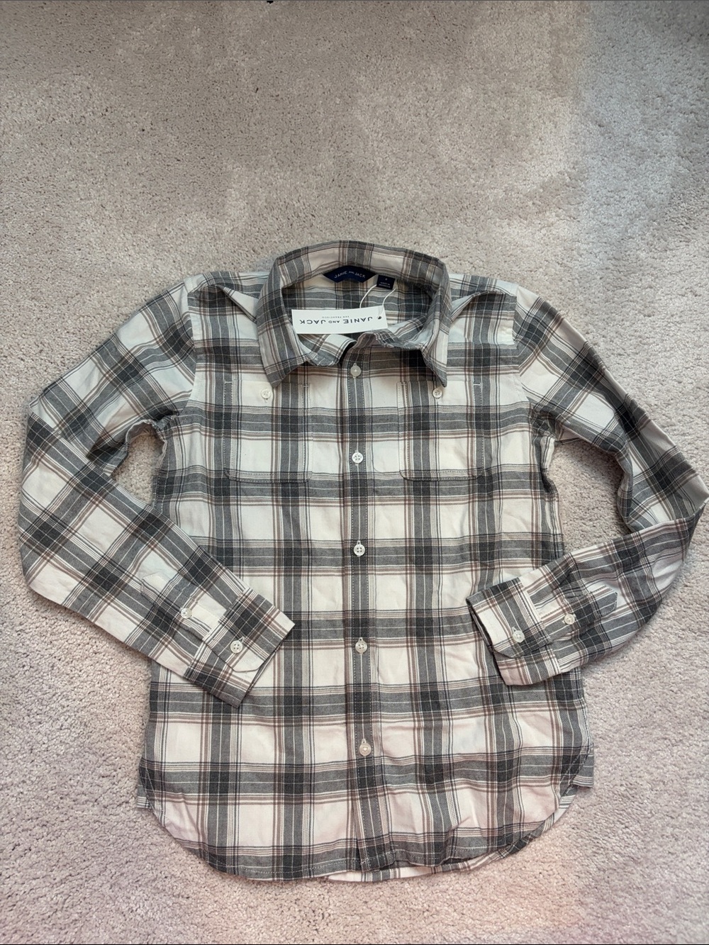 NWT Janie & Jack Plaid Flannel Shirt, 8